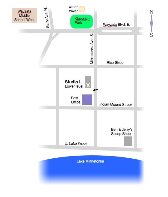 Directions to Mark Luger's private music studio in Wayzata, MN - Studio L